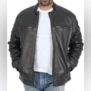 Boston Harbour Black New Zealand Lamb Leather Coat Jacket